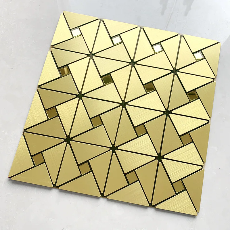 3d  Aluminum metal mosaic wall sticker wall stickers 30*30cm 3d home decoration self adhesive wall panel