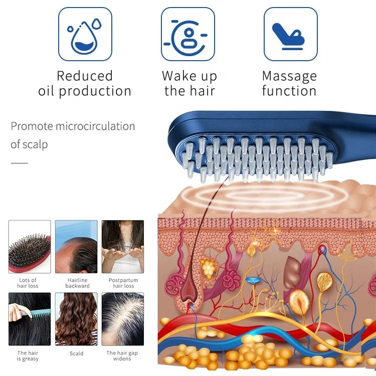 Electric Brush Hair Mini Growth Comb Micro Current Hair Growth Comb Led Hair Growth Comb Brush