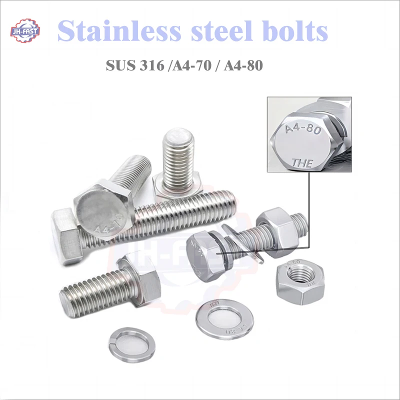 Best price Fasteners DIN933 DIN931 A2 A4 Stainless Steel 304 hex head bolts nuts