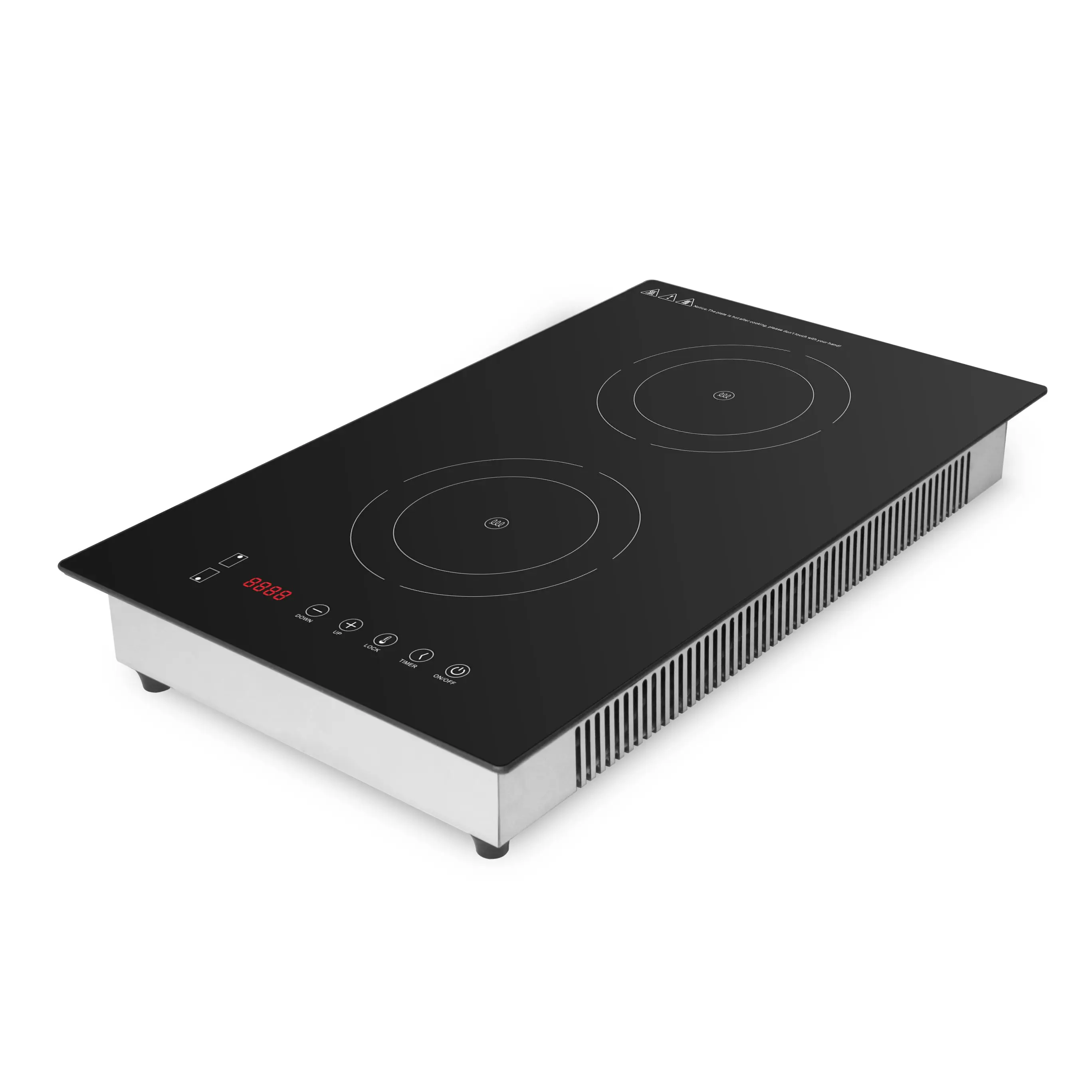 Vertical Cooktop Ceramic Two Heating Zone 120V for USA Dual burner Induction