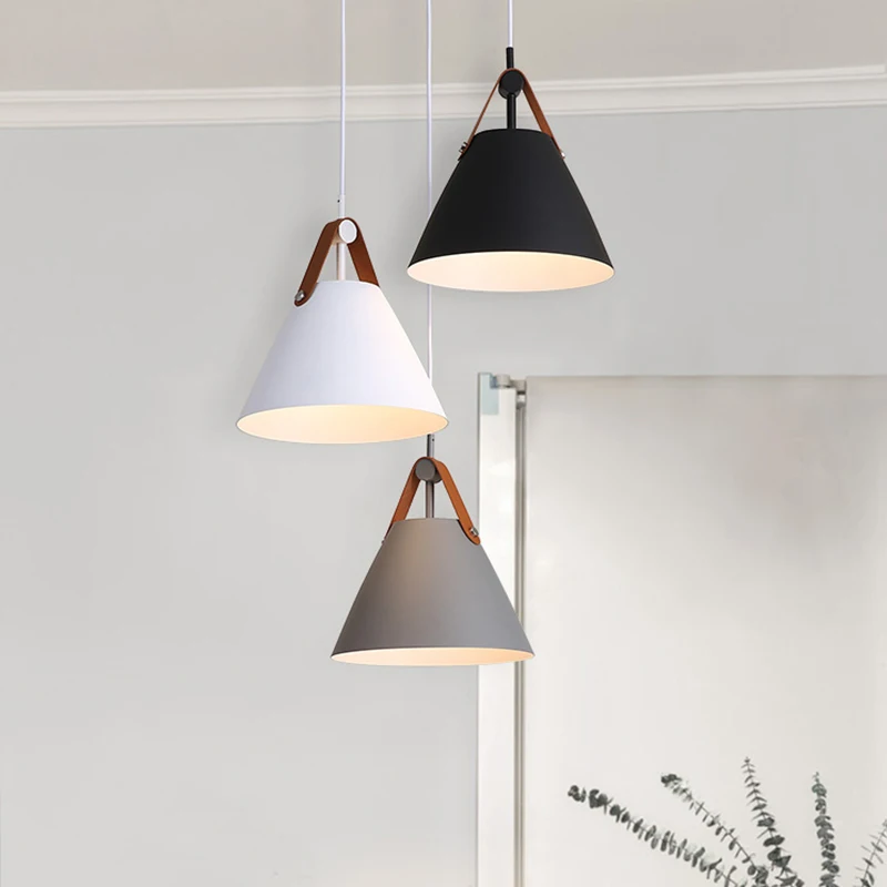 Zhongshan supplier creative art cafe dining room metal modern hanging pendant lights nordic pendant cone lamp