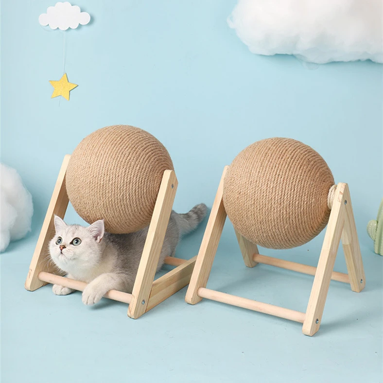V-shaped Solid Sisal Ball Durable for Cat Play and Hide Joyful Simple and Precise Cat Scratch Board Cat Tree