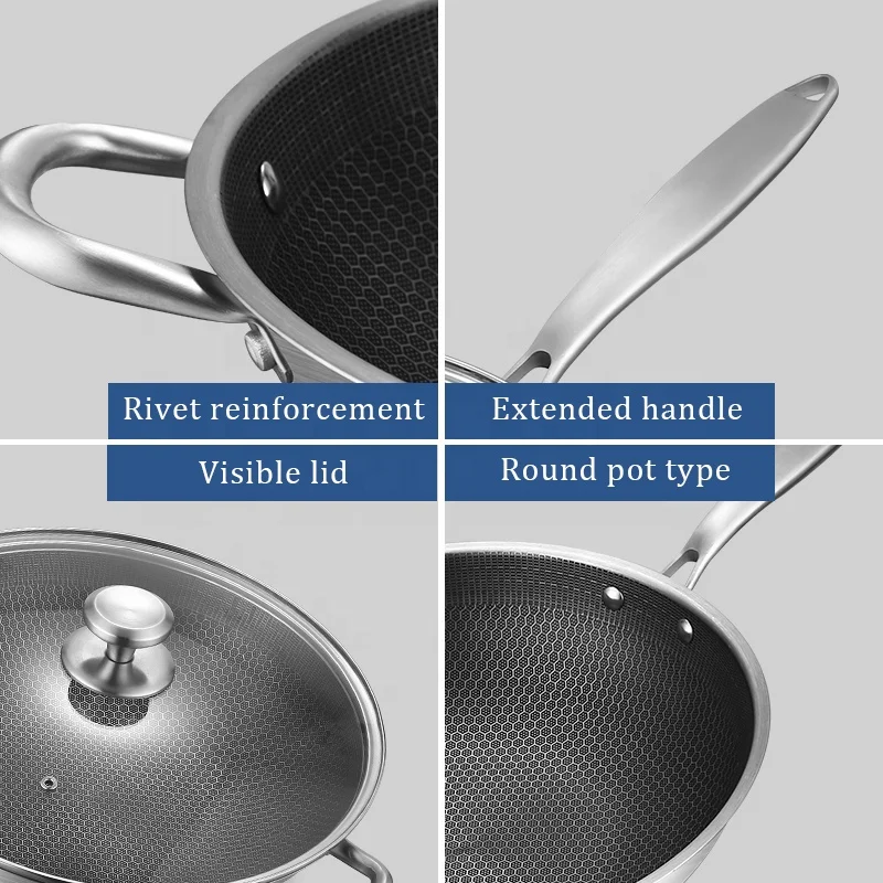 panci sarten antiadherente best price asado honeycomb stainless steel wok fry pan