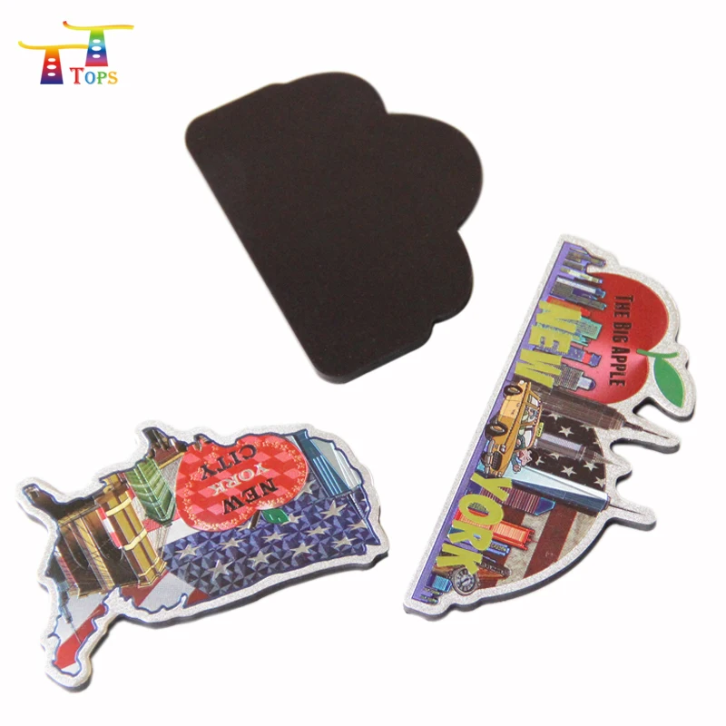 Gifts Shape Different Tourist Cities Paris Aluminum Foil Bahrain Souvenir Magnets Custom Bottle Opener With Fridge Magnet