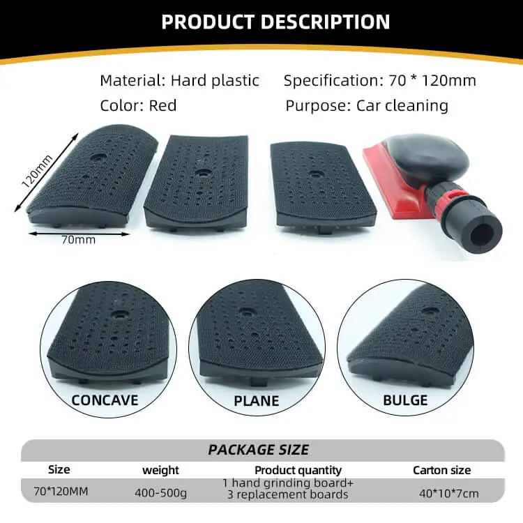 Replacement Hand Sanding Pad  Dust Extraction Vaccum 70x125mm Sanding Grinding Sponge Block