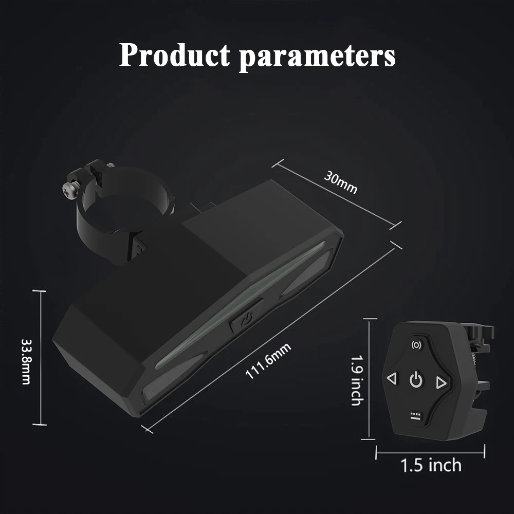 New LED Wireless Bike Tail Light Smart USB Rechargeable Cycling Accessories Remote Turn Bicycle Rear Light Signal