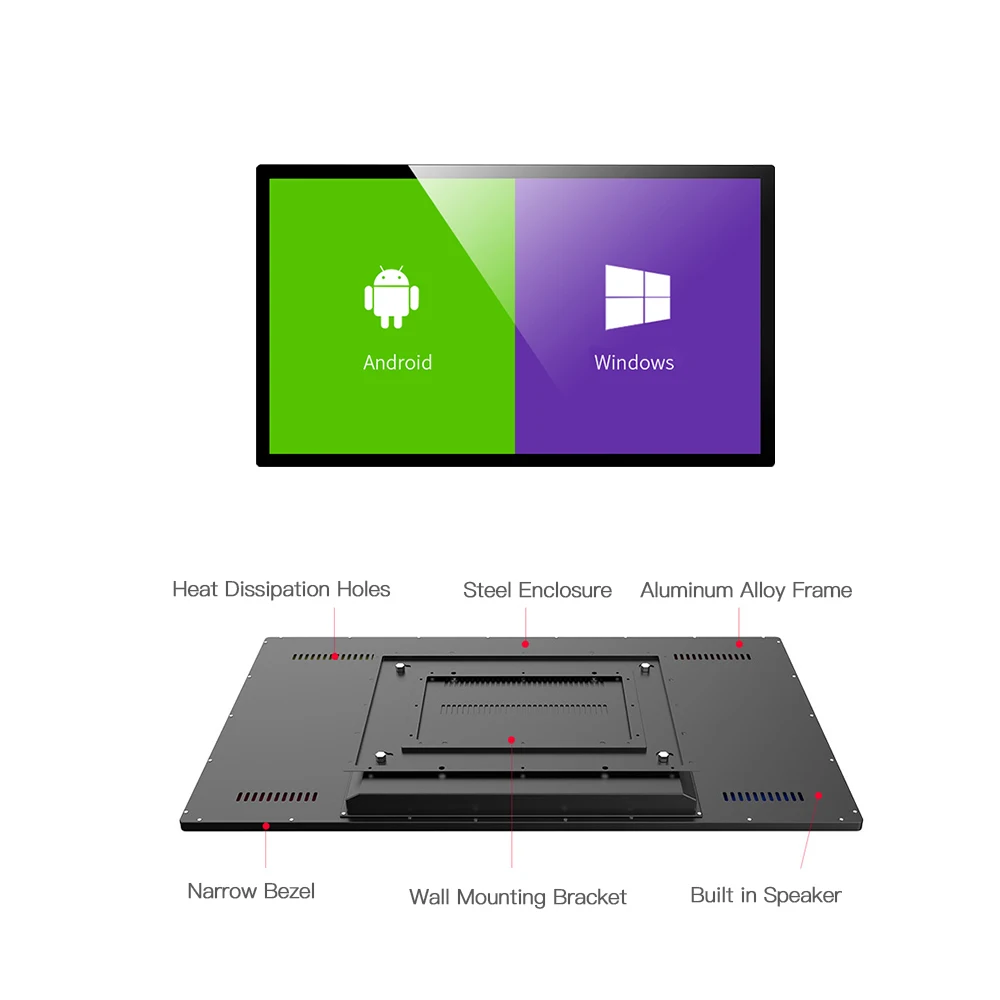 18.5 Inch Wall Mounted Vesa Mounted Customized Acceptable Available LCD Non Touch Screen Digital Signage Advertising Display