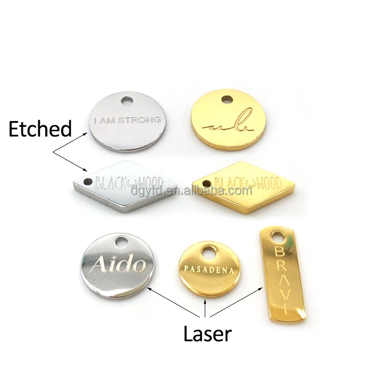 Custom Logo Stamping Laser Etched Engraved Stainless Steel Flat Round Jewelry Disc Disk Tag for Jewelry Necklace Bracelet Making