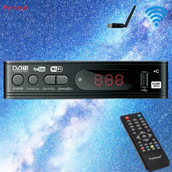 Full hd FTA h.265 hevc dvb t2 цифрового ТВ-приемник установленная верхная коробка dvb-t2 декодер Бесплатная воздуха h265 Декодер каналов кабельного