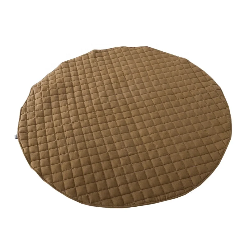 Baby Play Mat, Extra-Thick & Extra-Large Round Floor Pad, Designed for Tummy Time, Crawling, & Baby Activity Gyms, Foldable