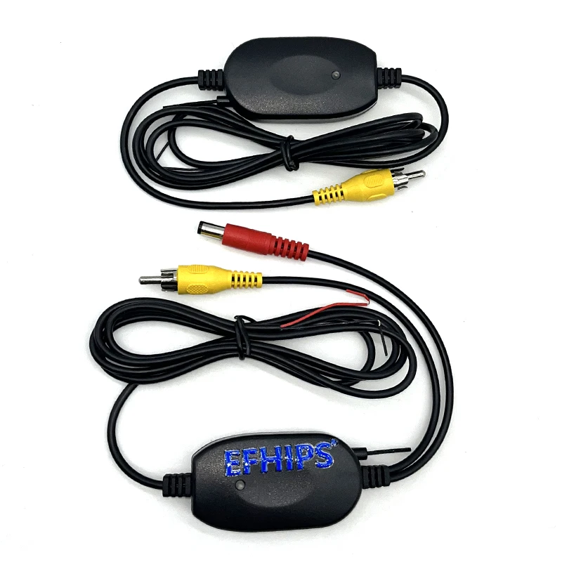 EFHIPS Wireless Rear View Camera RCA Video Transmitter & Receiver Kit for Car Rearview Monitor 2.4 Ghz Reverse Backup Camera CAM