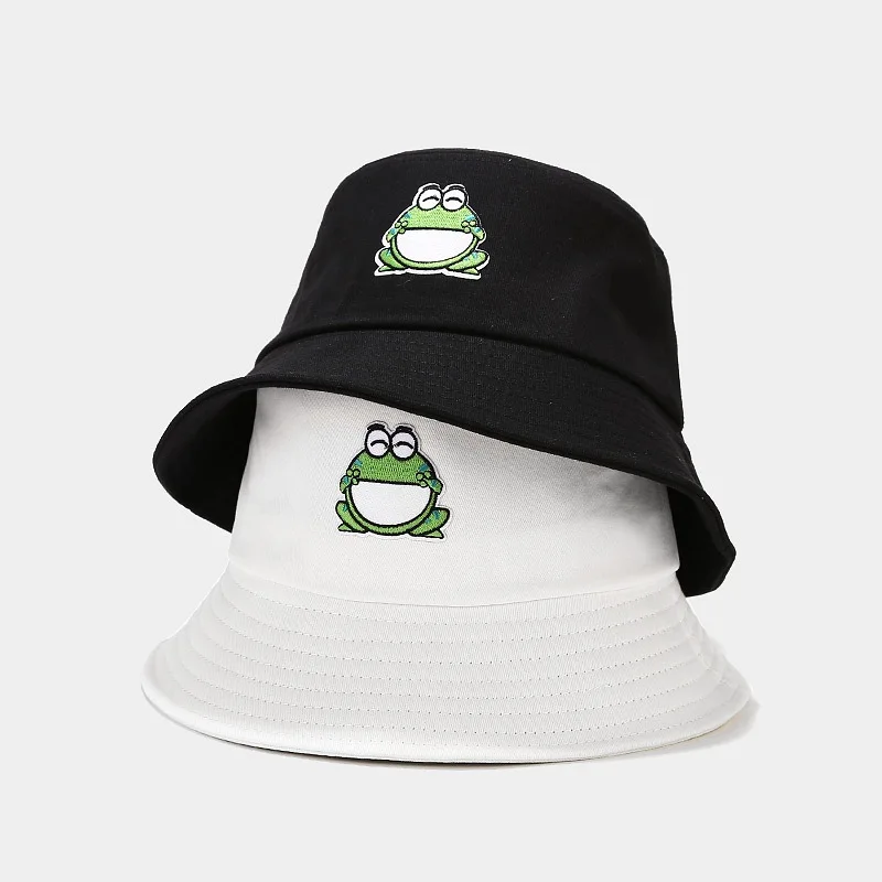 Newly Korean style Cartoon Frog Fisherman Hat Summer Outdoor Sun Protection Basin Hat Bucket Hat
