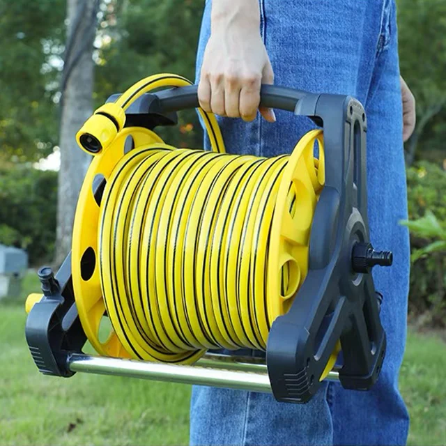 2024 New Arrive Portable Garden Hose Reel Plastic Hose Reel Rack For Watering Irrigation