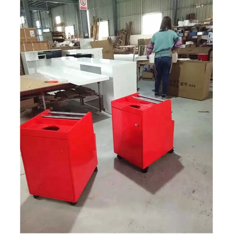 
Red color nail salon trolley cart professional rolling trolley cart high quality storage cart 