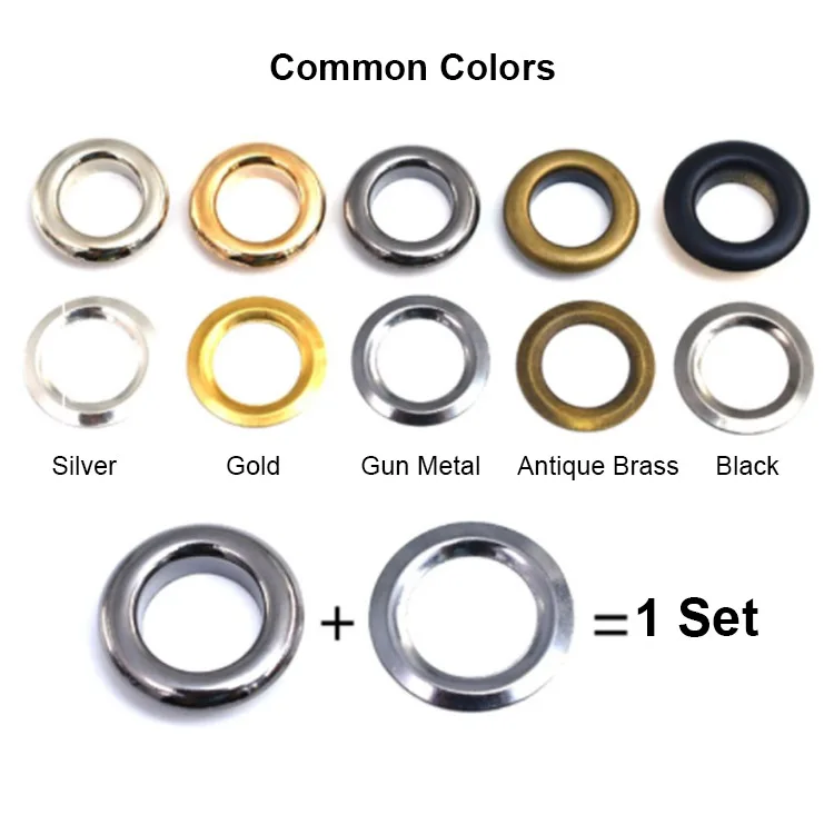 Metal Eyelet Manufacturer 6mm/6.5mm/7mm/8mm/8.5mm/9mm/10mm/11mm/12mm/15mm Custom Metal Eyelet for Leather