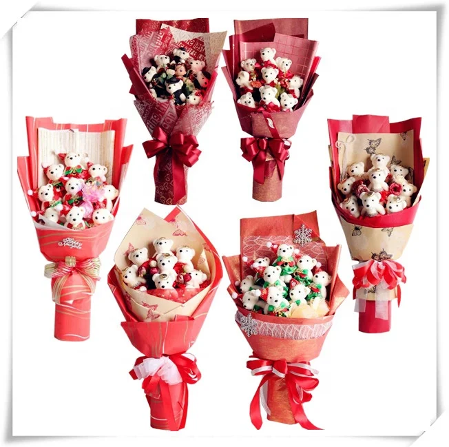 Новый стиль подарок на день матери синяя милая плюшевая игрушка плюшевый мишка букет