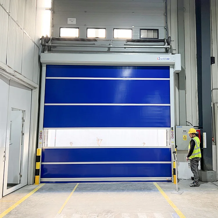 Car Repair Shop High Speed Fabric Doors Rapid Roller Shutter Doors with Radar Sensing Fast Roll Up Door