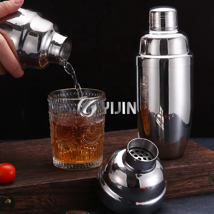 Bar tool wine tea milk strainer mixer bottle cobbler metal shaker stainless steel cocktail shakers