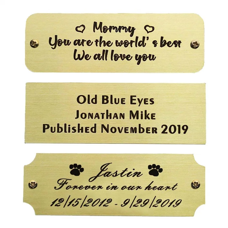 Персонализированные на заказ Выгравированные матовый золотой твердая латунная пластина рамка для картин имя этикетка художественная метка металлическая пластина для рамок