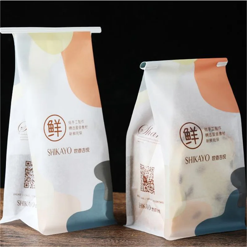 Оптовая продажа цветные зажимы для запечатывания тостов Homemad пластиковая упаковка бумажные пакеты хлеба с окном