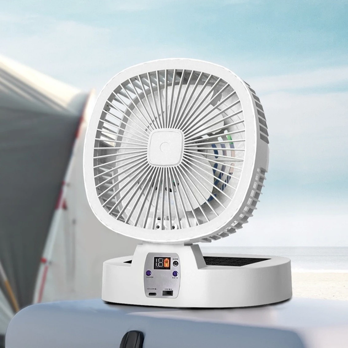 New mini collapsible fan usb portable rechargeable electric hand fan with light