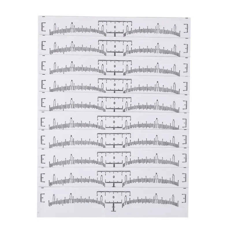 1-1-4 disposable plastic eyebrow stencil ruler sticker