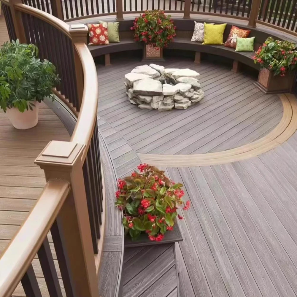 ASA Capped 3D Wood Grain WPC Composite Terrace PVC Decking Outdoor Flooring Pvc Wood Composite Deck board Exterior flooring