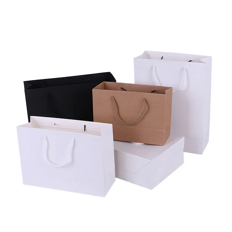 Custom full color printing Paper shopping bag package brown Kraft paper bags