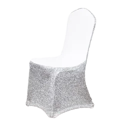 Glittery Chair Cover Banquet Dinning Polyester spandex chair cover for wedding decoration