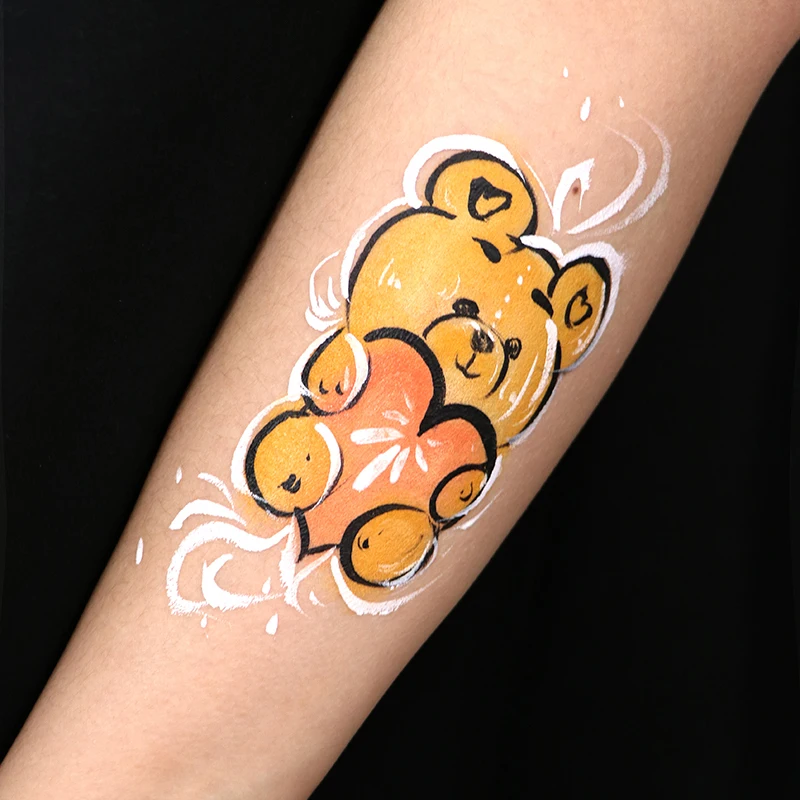 Private label customized 16 colors Face Body Paint kit with Glitters  Stencils Face Painting set for Children DIY