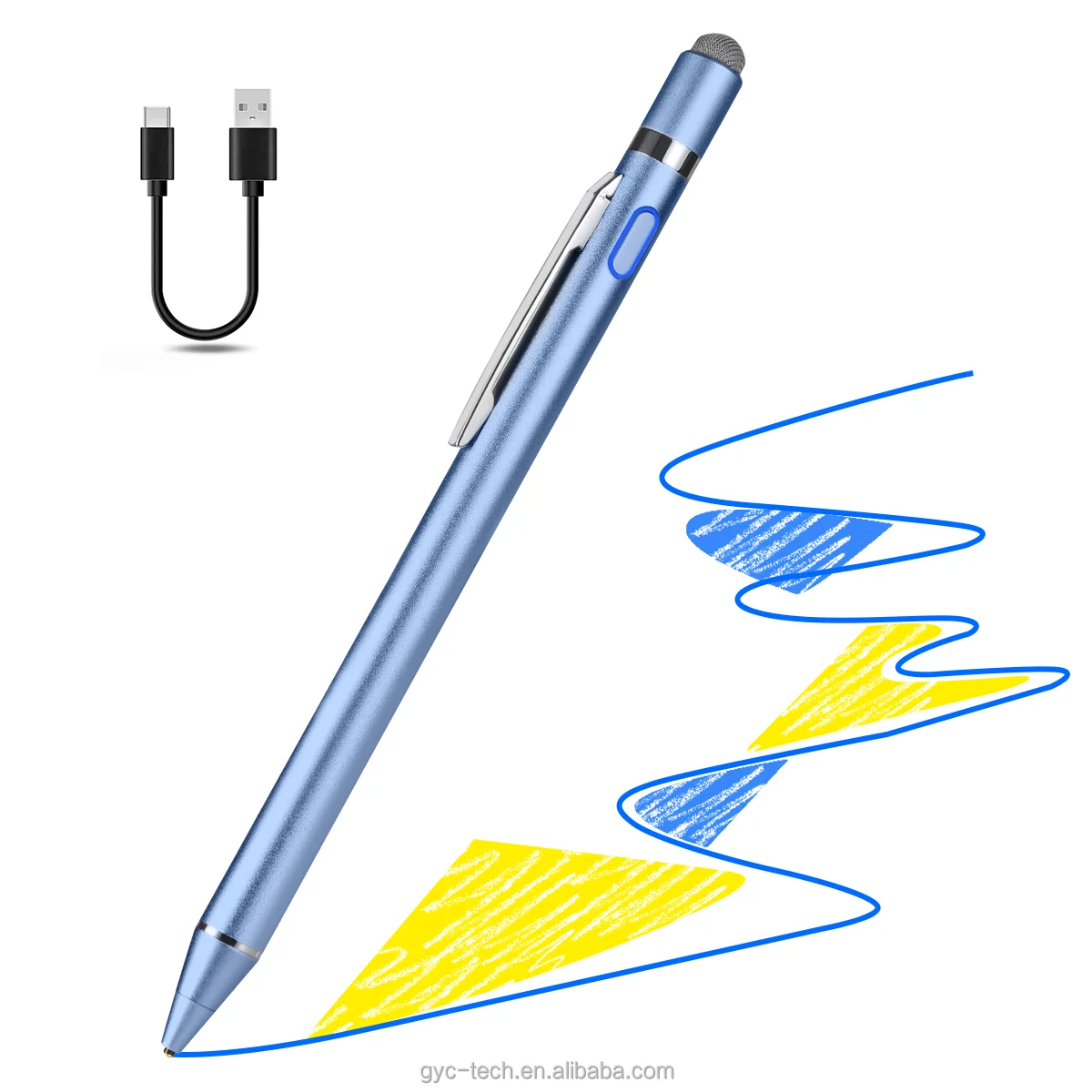 K825 2 in 1 Aluminum Universal Touch Pen For Mobile And Tablet Replaceable Stylus Pen For Xiaomi Pad 5
