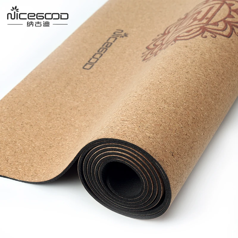 manufacturer wholesale eco friendly custom print logo natural rubber yoga mat organic non slip natural cork rubber yoga mat