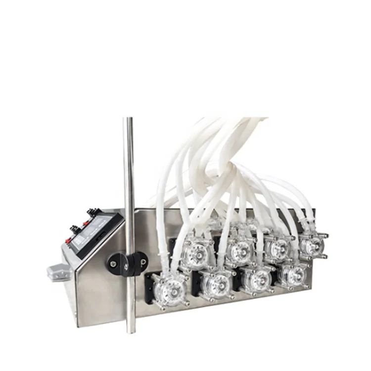 LANDTO 10 Heads Perfume Vial Liquid Filling Machine Peristaltic pump Filler 50ml Small Bottle Filling Machine