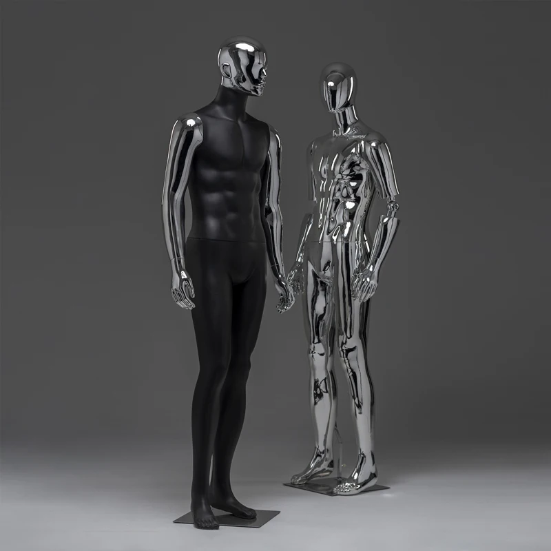 Clothing store artificial muscle sports model props man full body window black mannequins