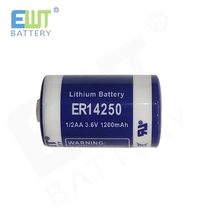 Flashlight Battery ER14250 3.6V 1200mAh 1/2AA Lithium Lisocl2 Li-ion Battery