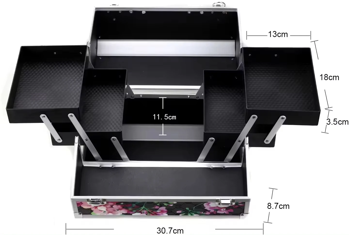 Professional Beauty Aluminum Vanity Case Makeup Nail Polish Cosmetic Box Beauty Storage Case