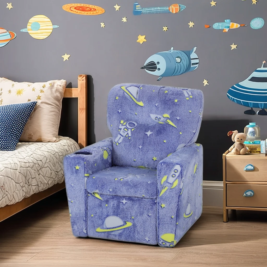 First Class Kids Folding Sofa Glows in the Dark High Quality Toddler Sofa for Playroom or Bedroom kid Furniture for Toddler Play