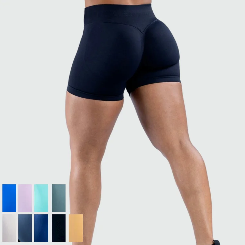 Wholesale scrunch butt seamless shorts gym fitness wear shorts womens contour seamless shorts
