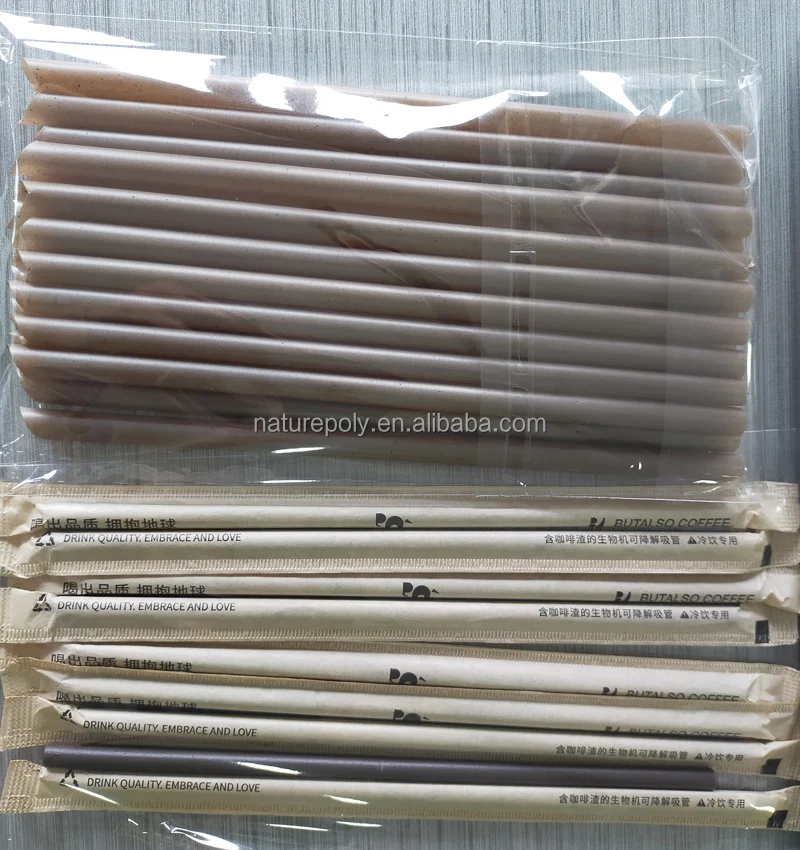 Wholesale Customized 5 6 7 8 10 12mm Eco Friendly Disposable Non Plastic Compostable Straw Biodegradable Coffee Straws