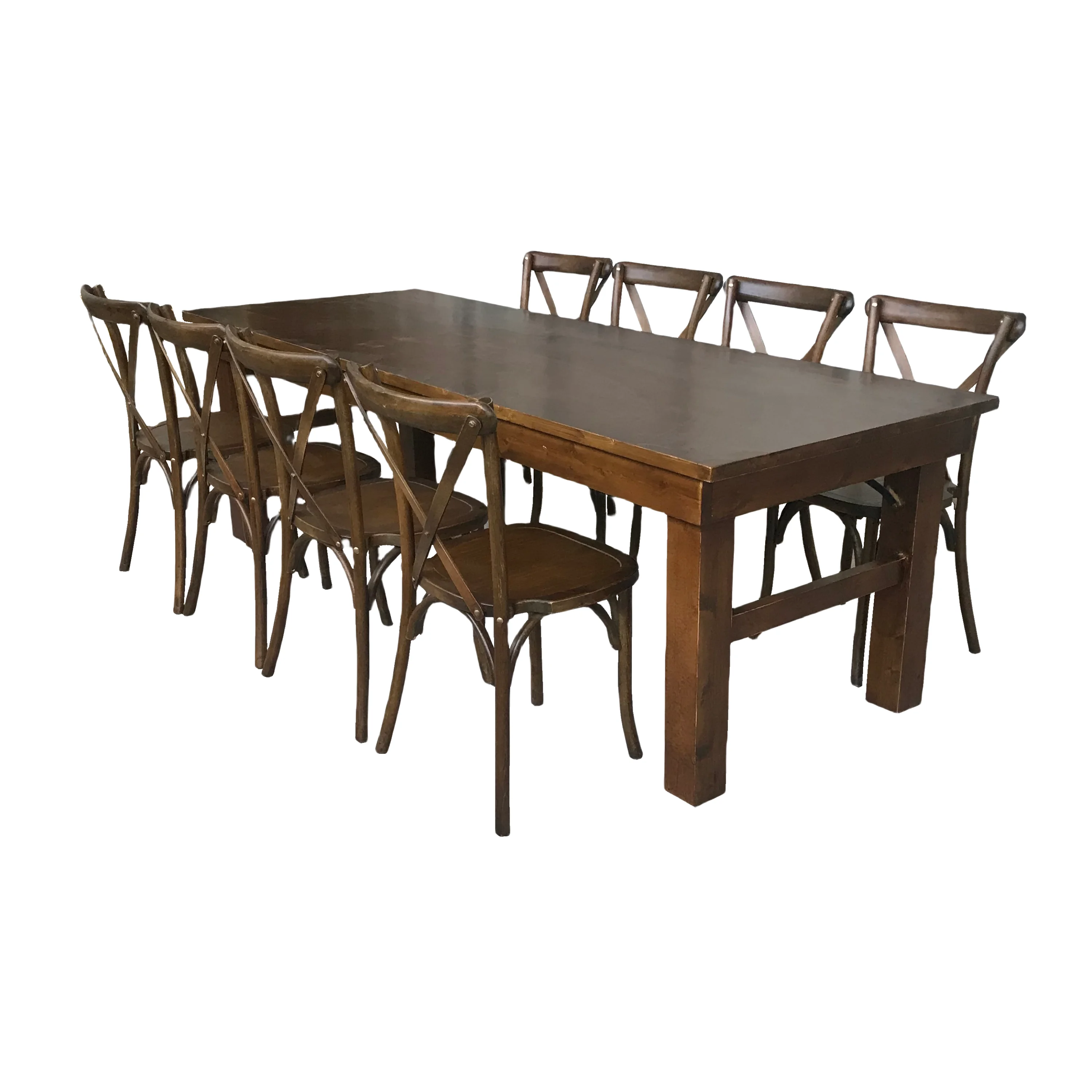 Banquet wood 8ft folding table Harvest Dining Folding Dining Table set For Wedding Party