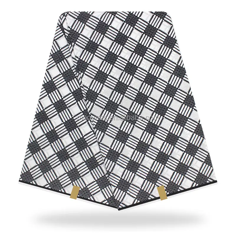 Черно-белый принт, африканские женщины, настоящий 100% хлопок, материал Анкара, 6 ярдов