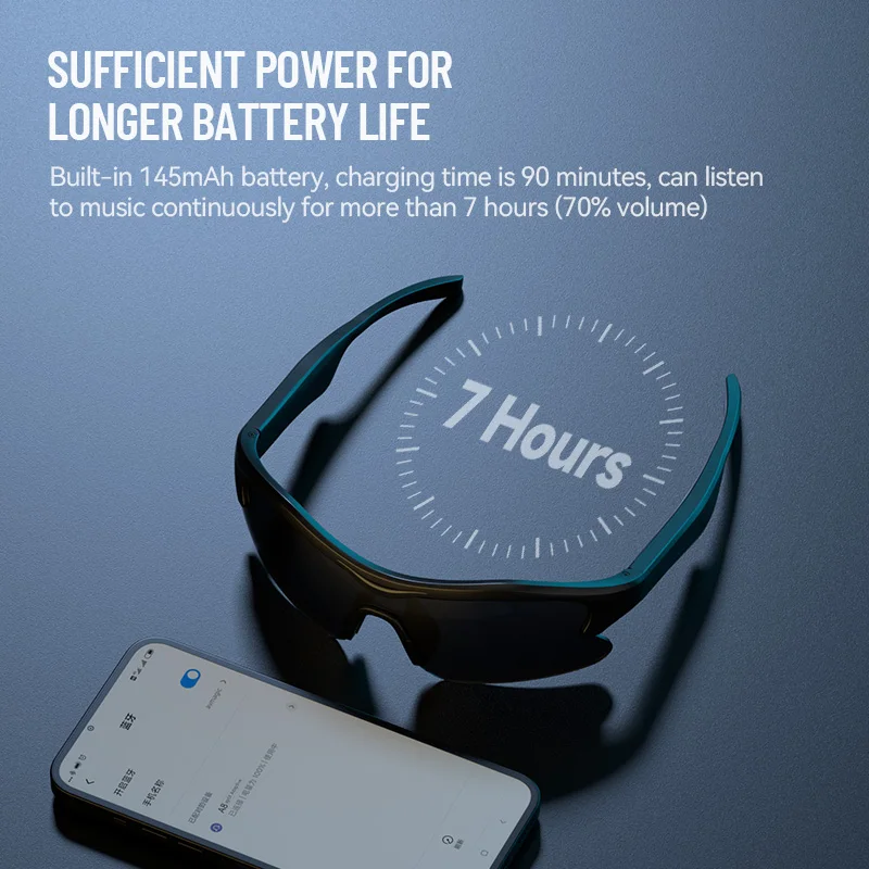 Outdoor Cycling Sports Glasses Wireless Headphones With Microphone of Headphones Sunglasses