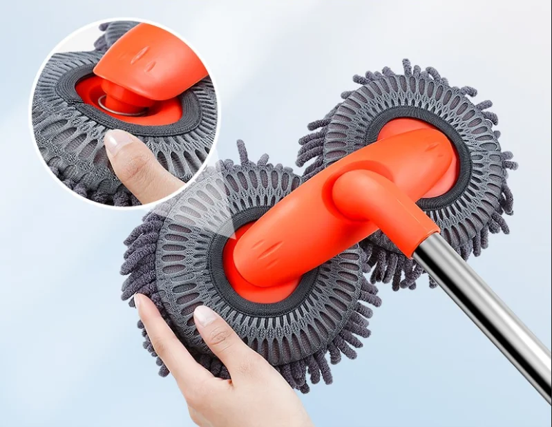 Car wash mop rotary telescopic does not hurt the car soft brush long handle telescopic cleaning brush