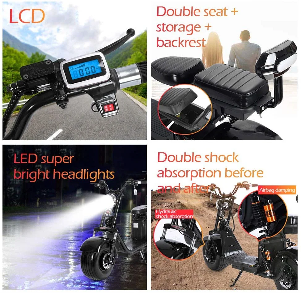 
1200W Wholesale express adult used two wheel moped electric motorcycles with 2 seats 