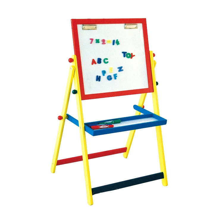 double side adjustable kids whiteboard with easel , small wooden easel , chalk board with easel