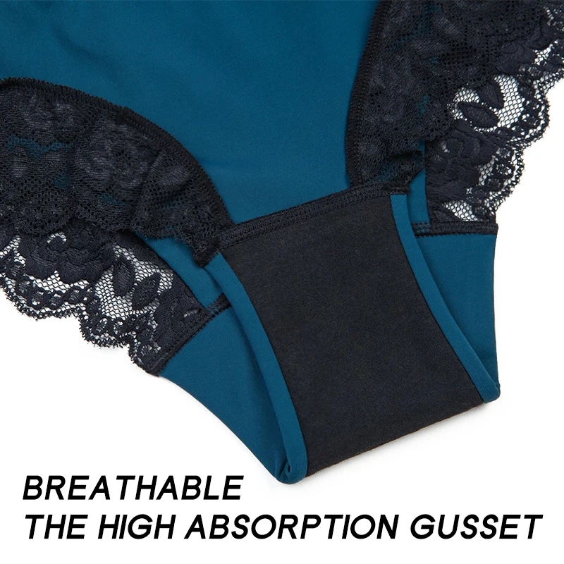 Shanhao OEM Reusable Leakproof Underwear High Quality Organic Cotton Lace Menstrual Panties Bamboo Period Panties for Women