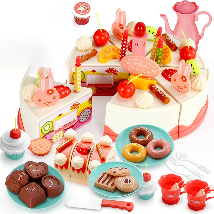 Оптовая продажа 2021 мини забавные детские игрушки для девочек кухонный игровой набор торт ролевые игры светодиодная подсветка для детей приготовление пищи