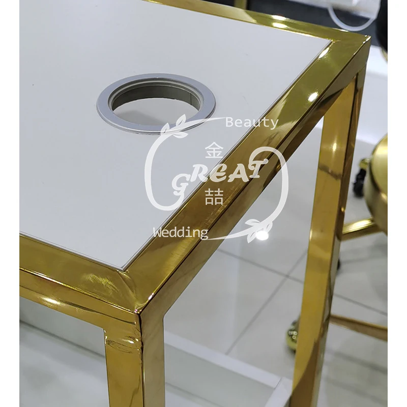 Great Foshan Factory Modern White Cheap Gold Metal Salon Trolley
