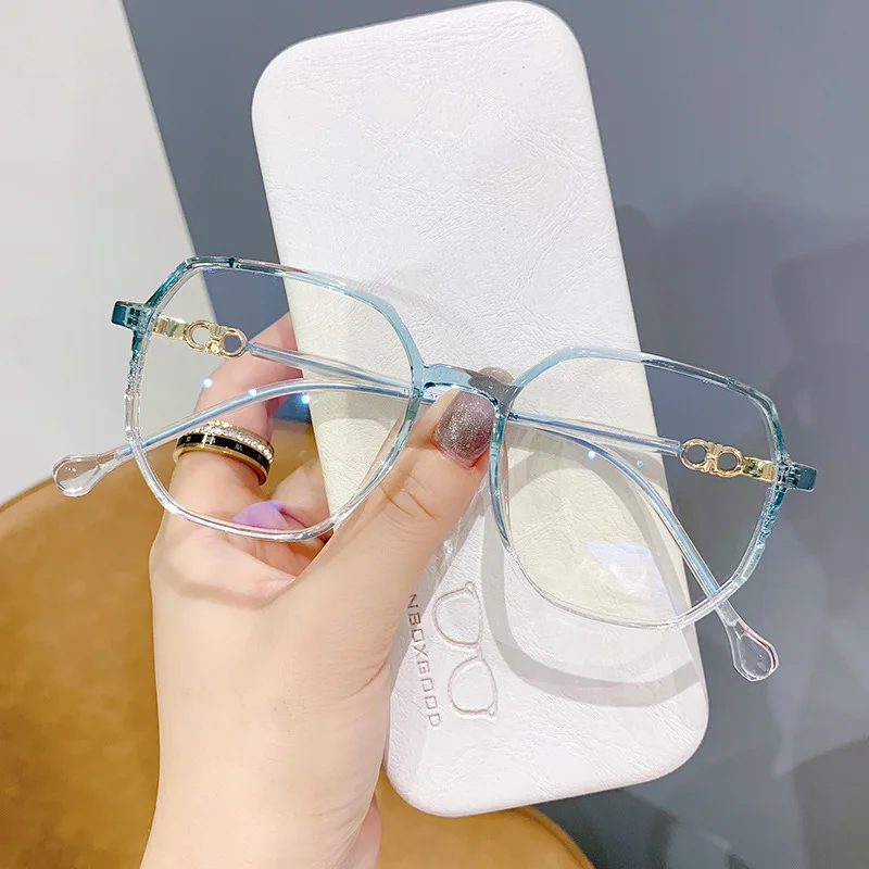 Fashionable Transparent Color TR90 Big Frame Computer Game Glasses Anti Blue Ray Eye Glasses Frame Optical Frame