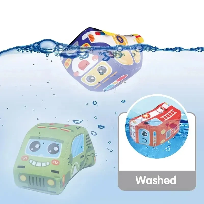 Hot Sale Early Educational Cartoon Cloth Pullback Car Baby Crawling Carpet Soft Toy Set Game Mat For Baby
